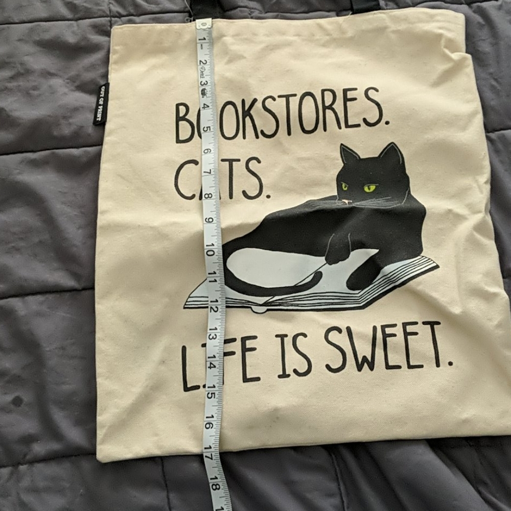 Bookstore cat tote bag - Picture 4 of 5